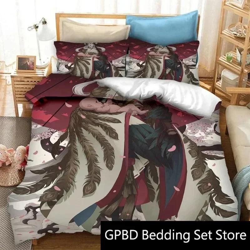 3D Print Japanese Geisha Samurai Bedding Set Double Twin King Duvet Cover Comforter Pillowcase Boys Girls Adults Bedroom