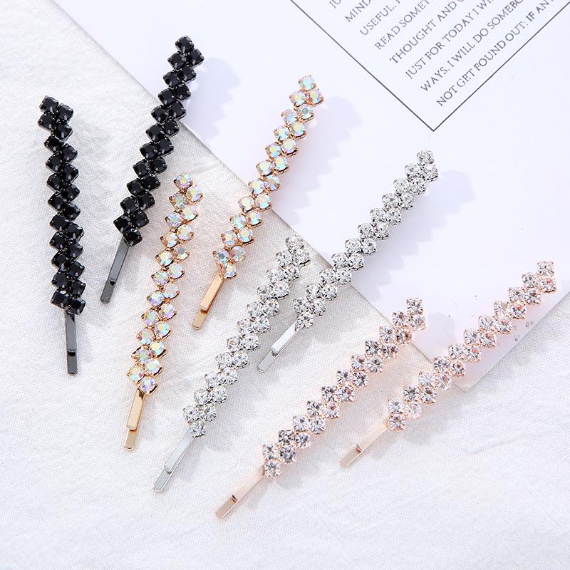 Elegant Bridal Crystal Rhinestone Hair Clip - Fashionable European & American One-Word Design