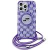 Karl Lagerfeld Klhmp15Lhckcklcu Iphone 15 Pro 6.1 Fioletowy/Purple Hardcase Iml Crossbody Monogram Karl & Choupette Head Magsafe