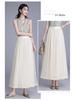 Spring 2026 Sequin Mesh A-line Midi Skirt - Slimming, Drapey, Fashionable, Casual Wear