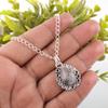 Pear Natural Black Rutile Sterling Silver Elegant Engagement Ethnic Boho Pendant PP-26-23