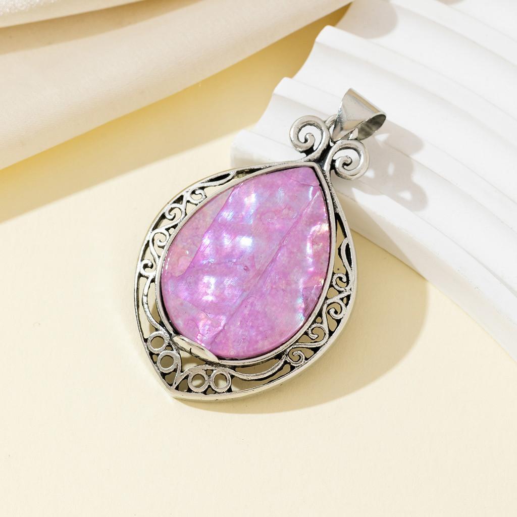 Water Drop Shell Alloy Pendant Necklace With Electroplating For Fashionable Women