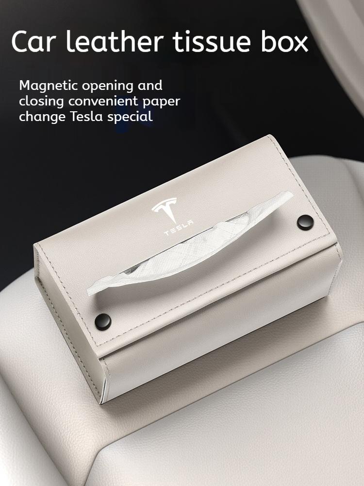 Car Tissue Box Seat Backrest Armrest Sun Visor Tissue Storage Box For Tesla Model Y Model 3 Model S Model X Interior Accessories