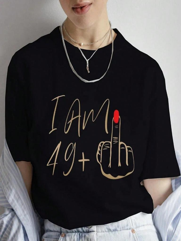 50th Birthday Party Tee For Mom I Am 49 T Shirts Birthday Party T-Shirt 50th Birthday Gifts For Wounisex Tshirt Tops