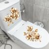 Creative Luxury Gold Flower Waterproof Toilet Sticker Bathroom Wall Background Decal Home Decoration Self-adhesive Posters