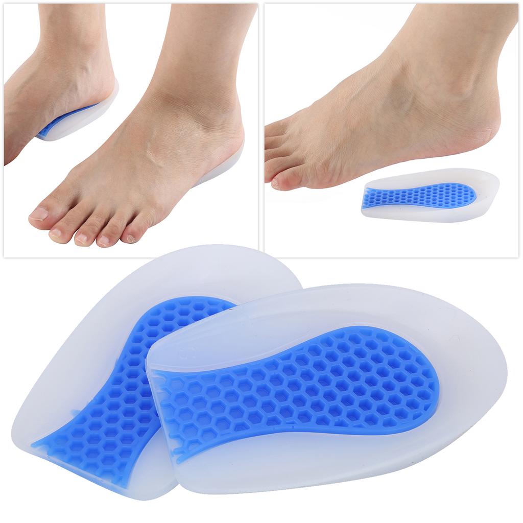 Cellular Silicone Heelpiece Heel Pad Damping Heighten Insole Pain Relieve Mat LinerL