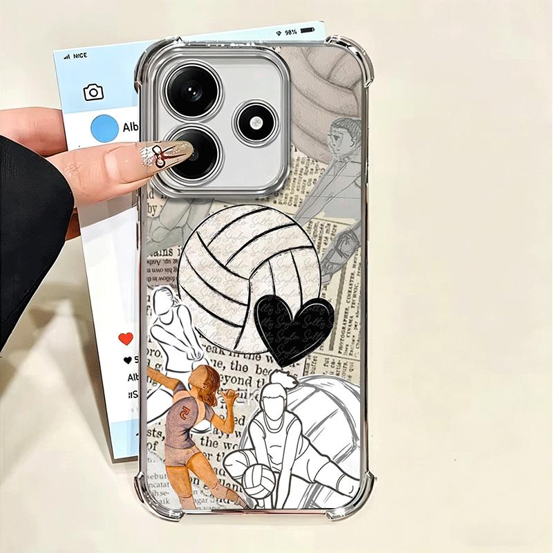 

Volleyball Sport Soft Phone Case For Xiaomi Poco X7 X8 Pro Max X6 X5 X3 F8 Ultra F7 M8 M7 M5S Redmi 15C 15A 15 14C 13C 12C 13 12 Xiaomi Poco X7