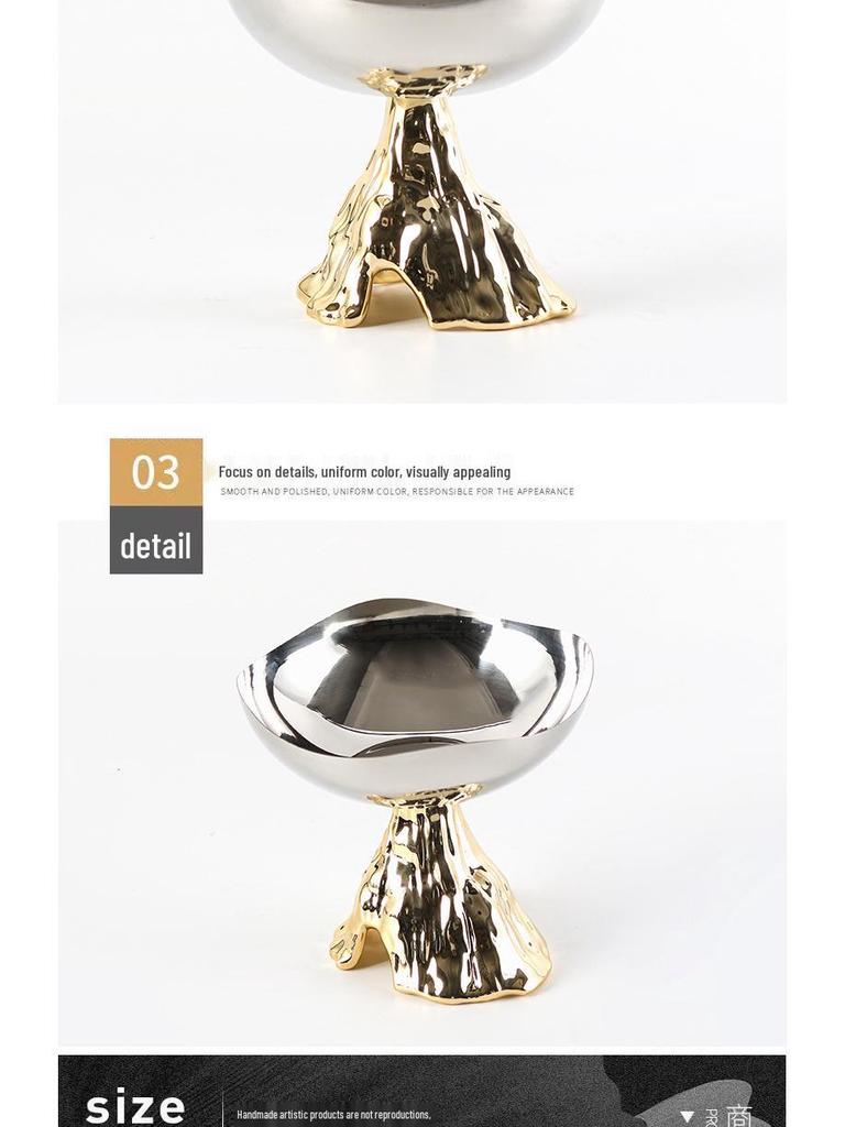 Elegant Stainless Steel Fruit Bowl - Creative Home Dining and Coffee Table Decoration Tray