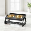 Adjustable Elevated Pet Feeding Stand with Stainless Steel Bowls Ergonomic