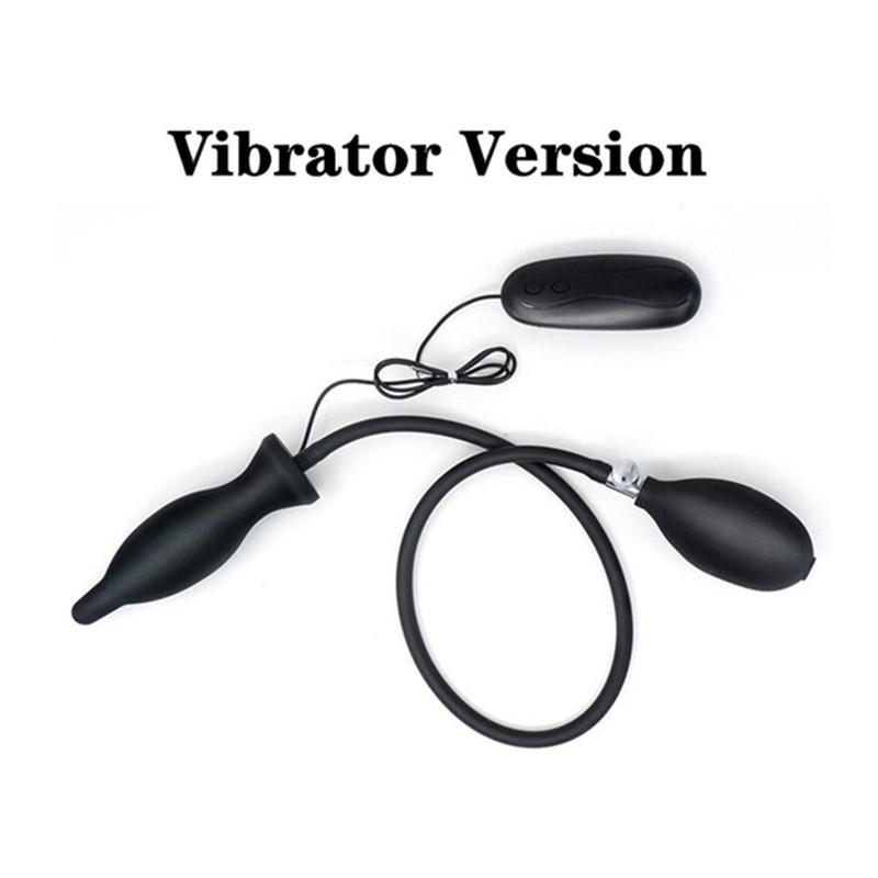Double Beads Vibration Inflatable Butt Plug Anal Beads Horseshoe Ring Anal Dilator Masturbation Device Adult Sex Product