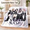 Aespa Custom Name Flannel Throw Blanket Soft Warm for Sofa Bed Indoor Home Use