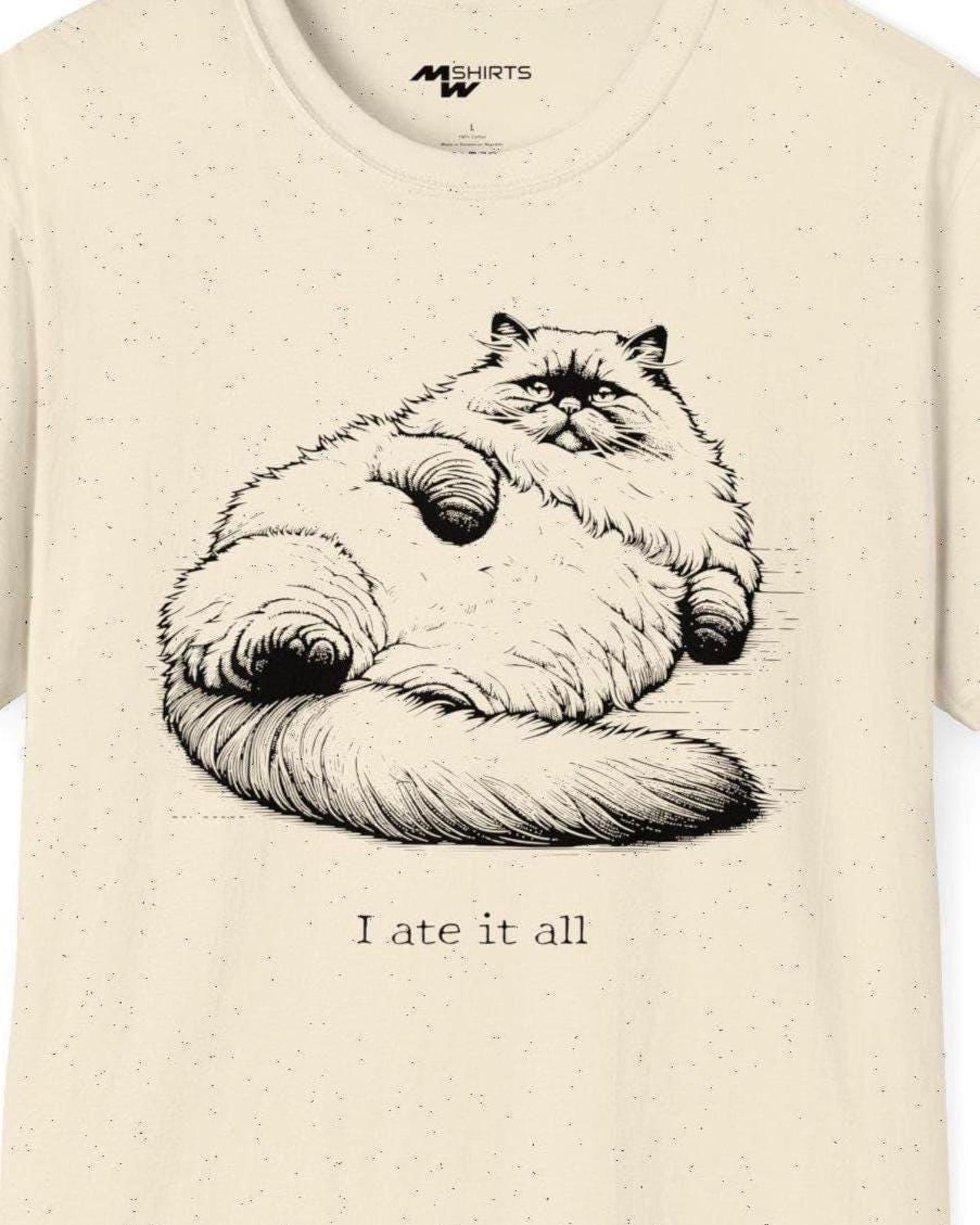 I Ate It All Fat Cat T-Shirt/ Unisex Softstyle T-Shirt S