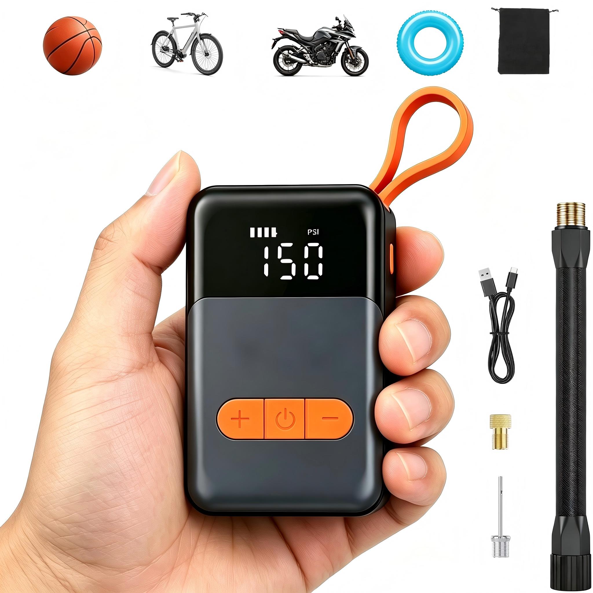 Multifunctional Mini Bike Tire Inflator F05 150PSI 500mAh Auto Stop Air Pump