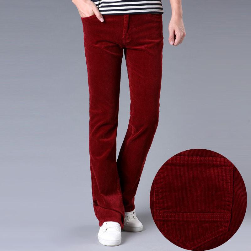 Męskie spodnie casualowe rozszerzane w dużym rozmiarze, spodnie sztruksowe