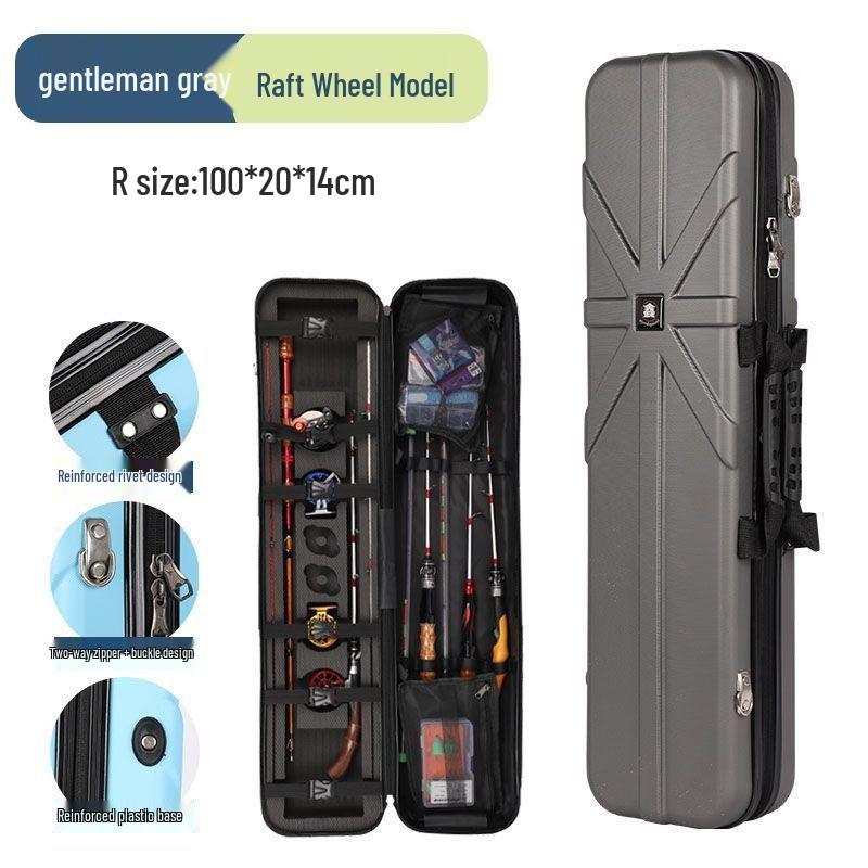Lightweight Waterproof Hard Shell Fishing Rod Bag for Ice, Raft, and Sea Fishing - Multiple Sizes Available