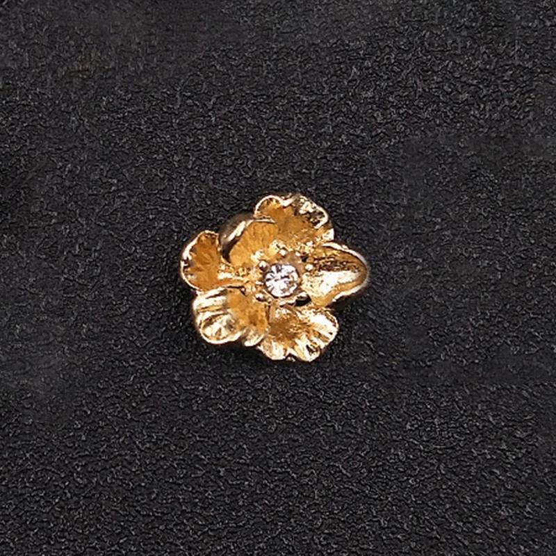 Engood 100 Pezzi Bottoni Strass Fiore Lega Metallica Oro Decorazioni Festa di Compleanno Vestiti Fai da Te Capelli Cucito Bordino Impreziosimento Artigianato
