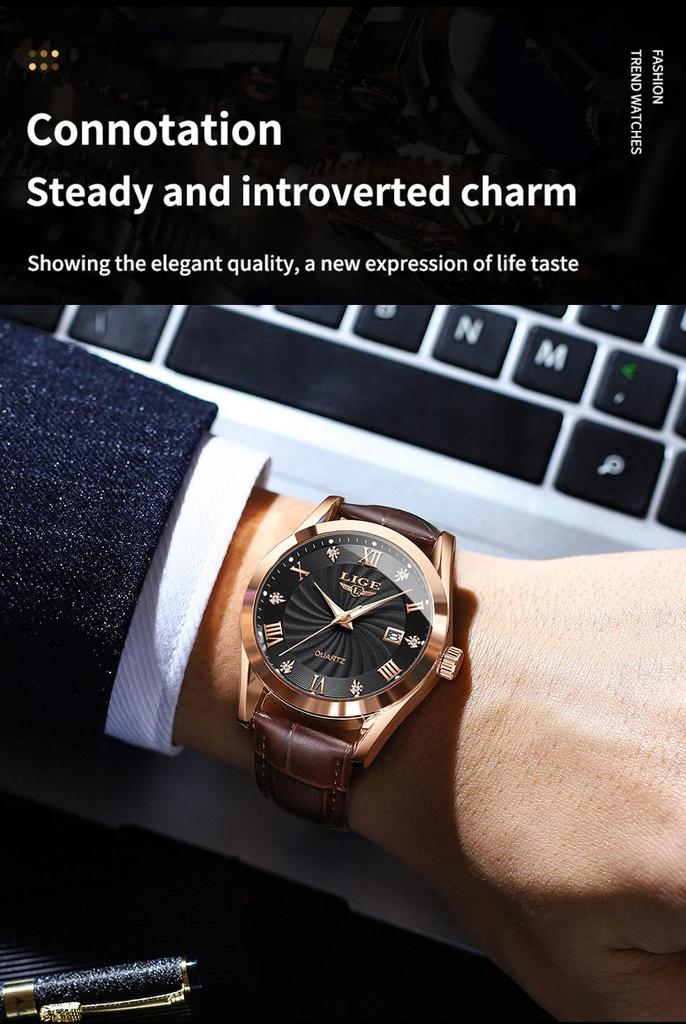 Men's Fashionable Waterproof Quartz Watch with Calendar & Luminous Features