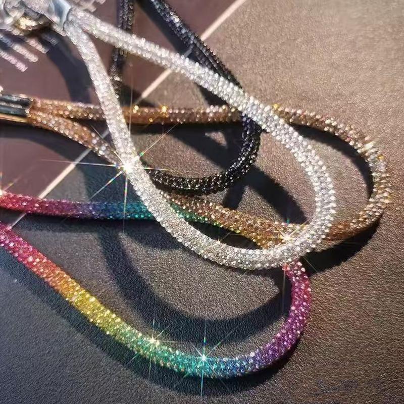 Luxury Mobile Phone  Wrist Straps Glitter  Phone Lanyard Keychain Hanging Anti-Lost Rope