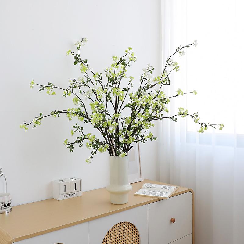 5pcs Simulation Flowers 105cm Snows Willows Branch Silk Flower Restaurant Decoration Artificial Purple Pear Blossom Snow Willow