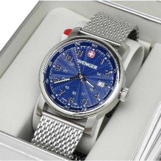 Open Box WENGER Urban Classic 01.1041.107 Blau Silber Herrenuhr