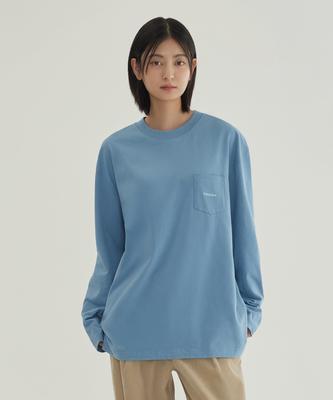 Basic Pocket Long Sleeve Dusty Blue
