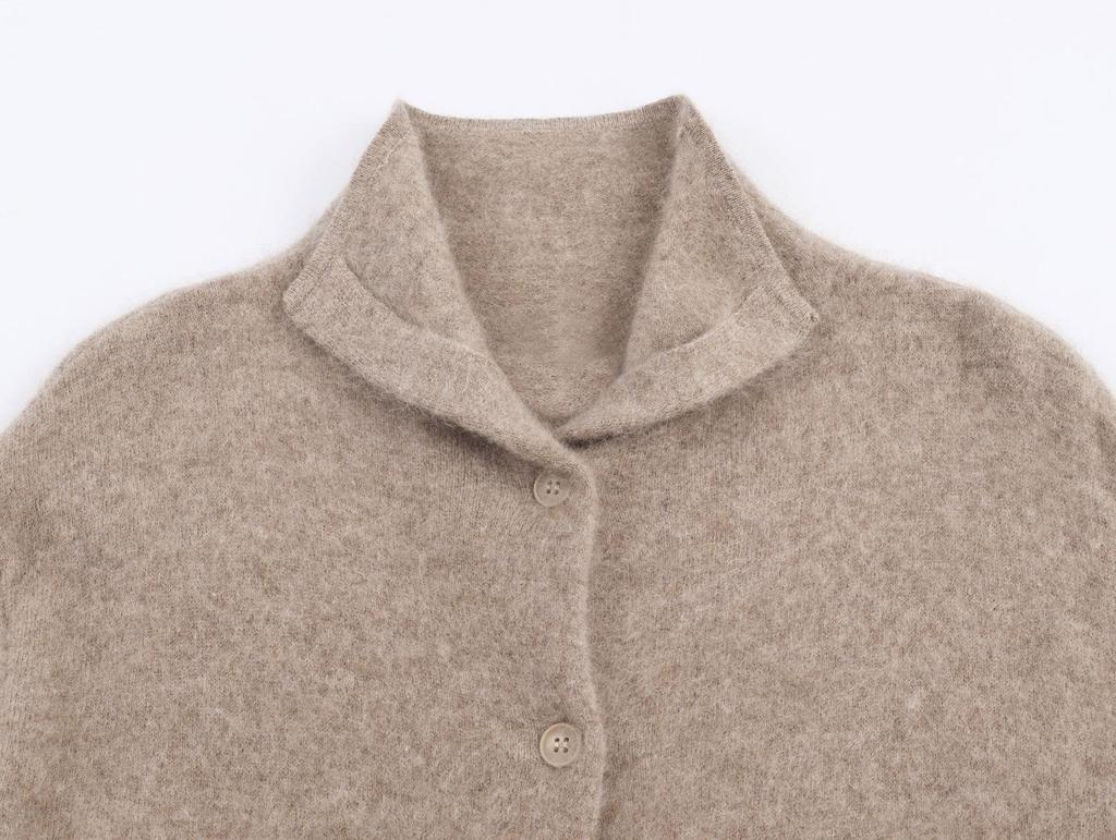 Autumn/Winter Women's French Street Style High Neck Knit Cardigan - Versatile Outerwear