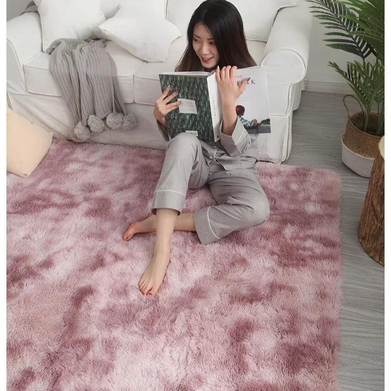 Modern Luxury Plush Tie Dye Fluffy Carpet Soft Rainbow Shaggy for Living Room High Pile Machine Made 1 Piece MOQ Hot Sale