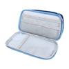 Pencil Case Large Capacity Double Zipper Magnetic Standing Pen Pouch for School Office Blue