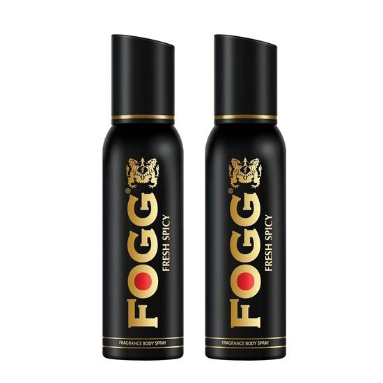 

Fogg Fresh Spicy Premium No Gas Deodorant для мужчин, стойкий парфюмированный спрей для тела, 2 x 120 мл (Пакет из 2)