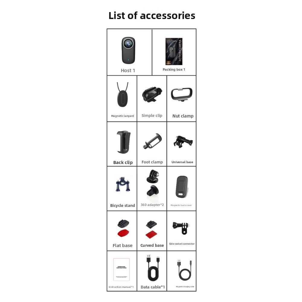 M11 Portable Magnetic Belt Screen Collar Clip Thumb Sports Camera High Definition 4K Outdoor Pet Camera Portable Recorder