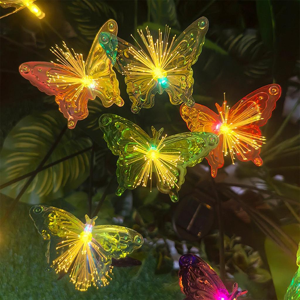 Solar Led Butterfly Flower Light Garden Lights Outdoor Waterproof Lawn Ground Pathway Stake Lamp Decor Patio Yard Ip65 Landscape