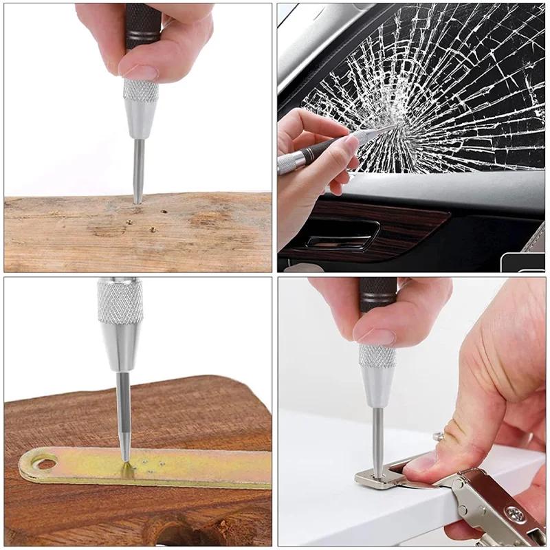 Automatic Center Punch Non-Slip Metal Punch Woodworking Tool Hand Tool For Wood Metal Steel Aluminum