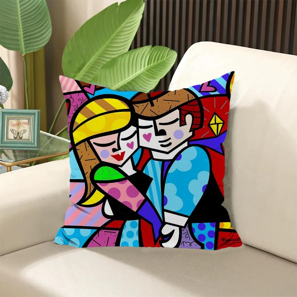 Elegant Room Cushions Covers Britto Pillow Cases Decorative Pillows for Sofa Cushion Cover × × Stuffed Sleep Home Textile