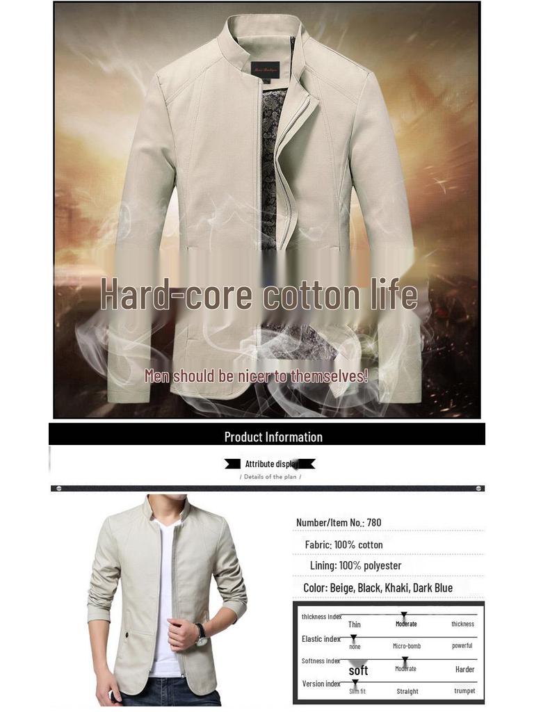 European Autumn Stand-Collar Washed Jacket - Always in Stock