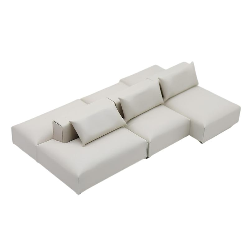 

Диванный набор для гостиной, масштаб 1/20, деревянное основание, обтянутый тканью, мини-мебель для кукольного домика, аксессуары и предметы коллекционирования