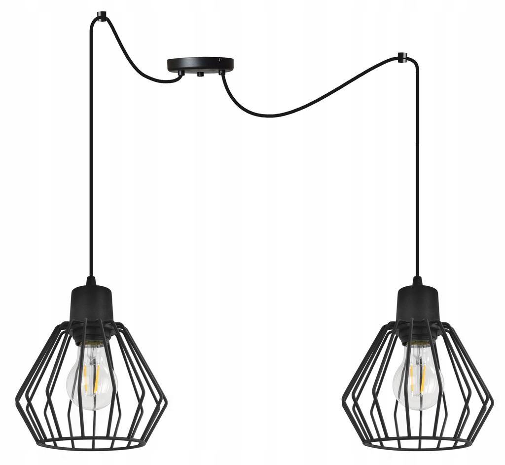 Hanging Lamp, Ceiling Chandelier, Wire Shade, Led