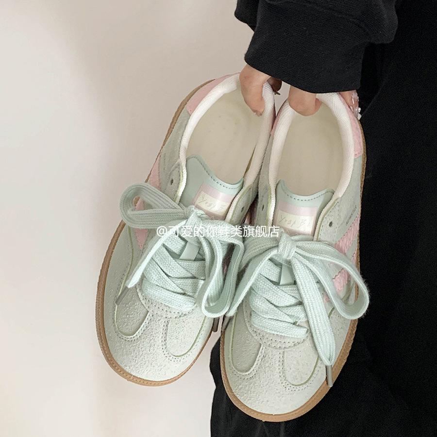 

Яйца Лулу, корейская версия ретро-туфель для моральной подготовки, летние маленькие белые туфли в модной универсальной нишевой женской обуви, повседневная обувь для студентов 35 зелёный