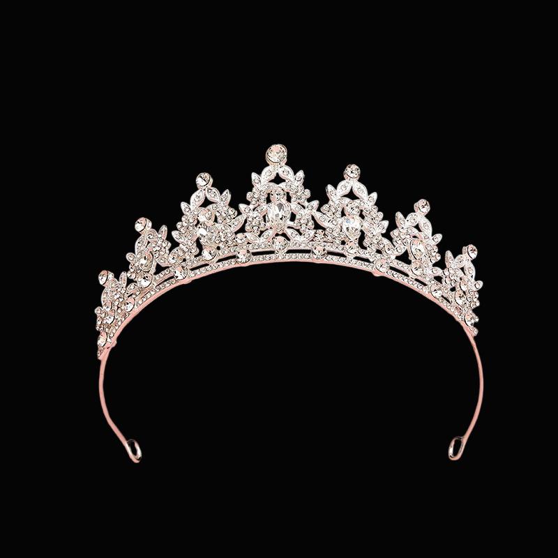 Wedding and Birthday Headband Leaf Inlaid with Rhinestone Crystals Colorful Princess Bridal Accessories