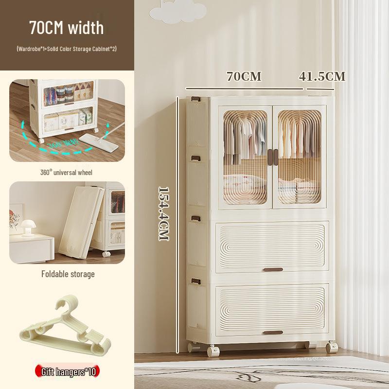 Children's Multi-layer Folding Wardrobe Storage Cabinet for Baby Clothes