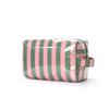 Striped Large Capacity Cosmetic Bag Portable Travel Makeup Organizer for Skincare, Lipstick Storage