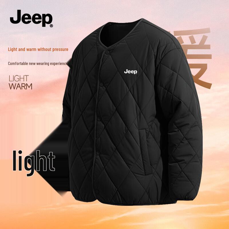 

Jeep Мужская стеганая зимняя куртка без воротника на флисовой подкладке M