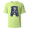 T-shirt à Imprimé Ours Buvant T-shirts d'Été Pour Hommes Femmes 100% Coton Col Rond Surdimensionné Décontracté Manches Courtes Streetwear Haut Basique