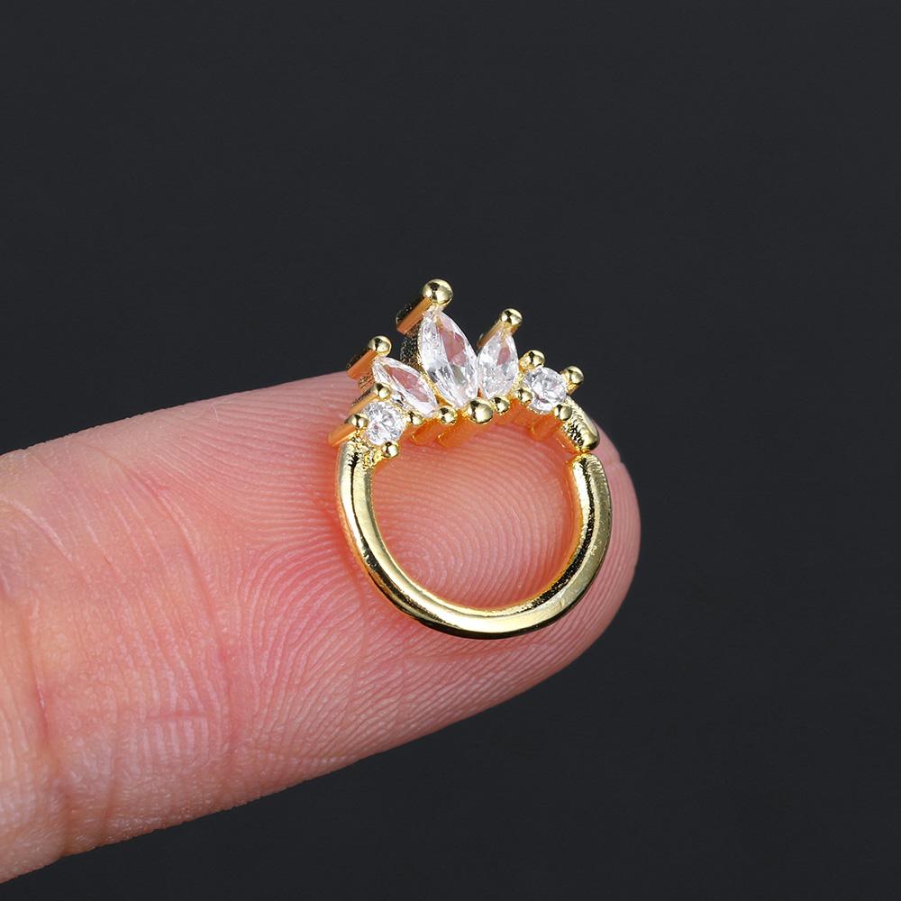 1 pz Orecchini a Cerchio Helix Daith Tragus Y2k per Donne Ragazze Colore Oro Zirconia Orecchino Cartilagine Nuovo Gioiello da Ragazza