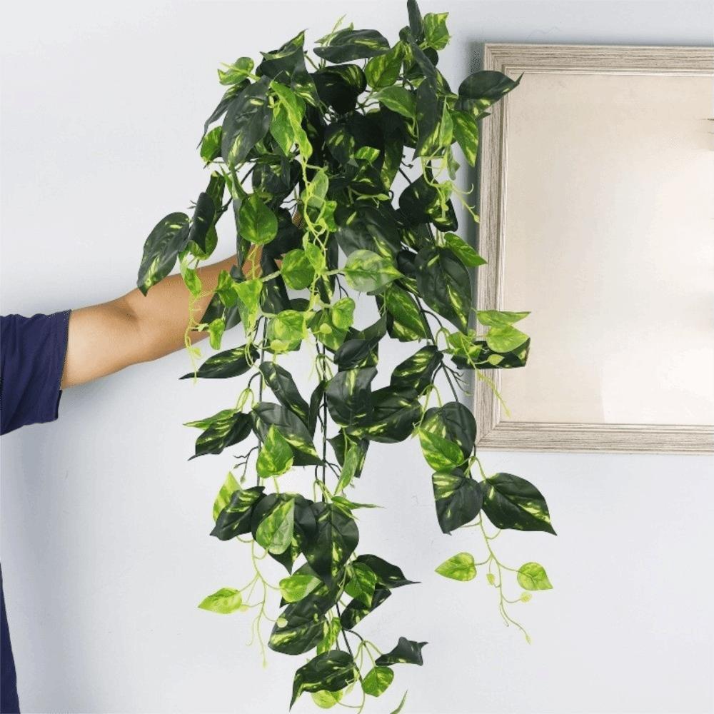 Plastic Fake Hanging Plants Handmade Artificial Realistic Vine Plants Decorative Lifelike Fake Tree Leaves Garden Decor