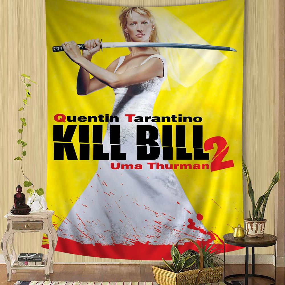 Kill Bill Hot Moive Cartoon Tapestry Art Science Fiction Room Home Decor Wall Hanging Home Decor