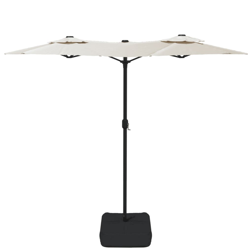 Double Sun Umbrella Sand White 316 x 145 cm