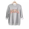 European Style Floral Grass Pattern Thick Warm Hoodie - Women's Round Neck Long Sleeve