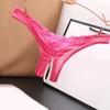 Sexy Hollow Out Crotchless Panties For Women Pearl Low Waist Lace Sheer Mesh Underwear Transparent Beaded Embroidered Thongs