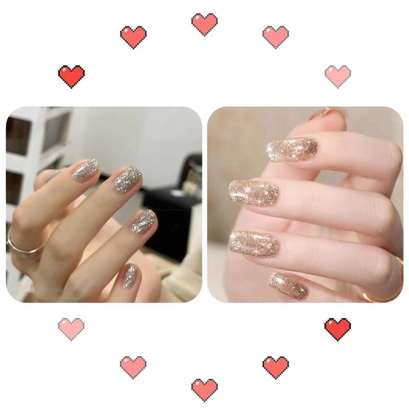 2026 New Year Red Super Sparkle Waterproof Nail Polish with Crushed Diamonds - Luxurious Whitening Formula