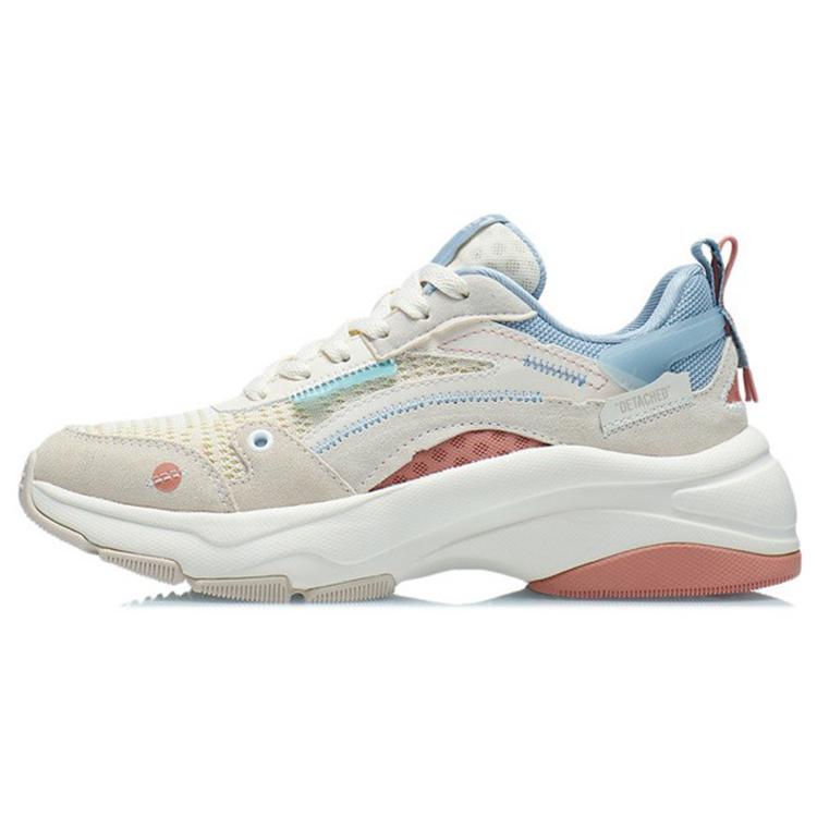 New LiNing Durable Breathable Low Top Casual Shoes Women's Light Gray Pink AGCR326-2